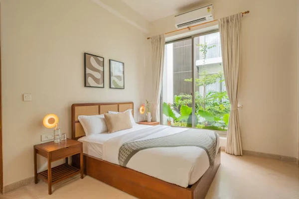hotel near goa airport - elivaas mirai villa sukoon 3 bhk villa with private pool in vagator