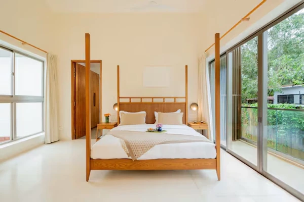 hotel with meeting room in vagator, goa - elivaas mirai villa sukoon 3 bhk villa with private pool in vagator
