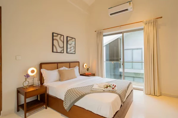 vagator, goa hotel booking - elivaas mirai villa sukoon 3 bhk villa with private pool in vagator