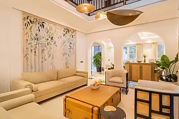 hotel with bar in assagao, goa - elivaas purple coral luxe 5-bhk villa with two pvt pools chapora fort