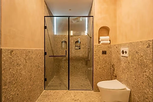 hotel with party hall in assagao, goa - elivaas purple coral luxe 5-bhk villa with two pvt pools chapora fort