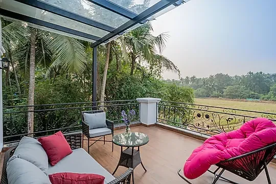 online room booking in assagao, goa - elivaas suntuarios casa iris 4bhk with private pool vagator