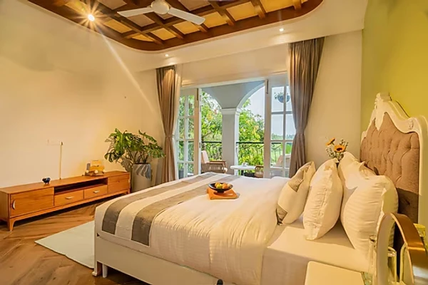 hotel with free parking in calangute beach, goa - elivaas vacasa villa 5 bhk pet friendly with pvt pool