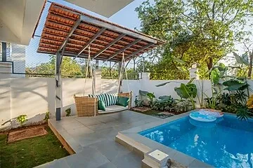 hotel with gym in siolim, goa - elivaas villa paraiso 4 bhk with pool & bar siolim