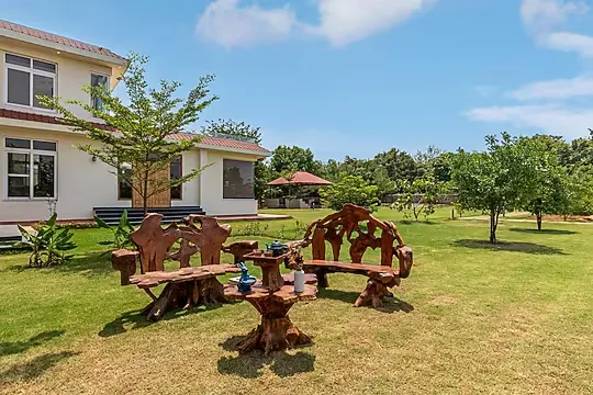 hotel with meeting room in sohna road, gurugram - alaya stays raga farm 2 bhk farmhouse with private pool gurugram