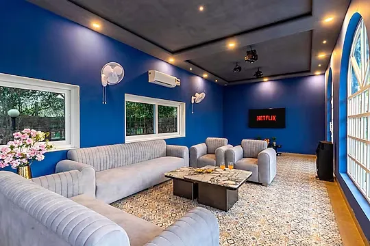 hotel in sohna road, gurugram for family - elivaas enchantia 6 bhk farmhouse with pvt pool & garden gurugram