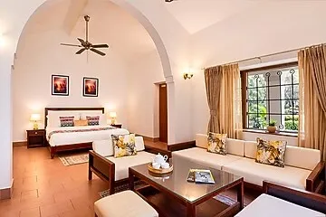 hotel with gym in dhouj, gurugram - elivaas the aravalli reserve the bliss 3 bhk villa with pvt pool & jacuzzi