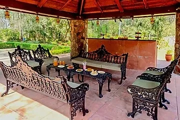 family hotel with pool in dhouj, gurugram - elivaas the aravalli reserve the lotus 3 bhk villa with pvt pool & jacuzzi
