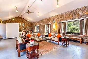 dhouj, gurugram hotel booking - elivaas the aravalli reserve the lotus 3 bhk villa with pvt pool & jacuzzi