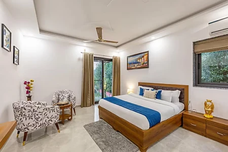 family hotel with pool in manesar, gurugram - elivaas zenora 5bhk farmhouse with pvt pool garden & terrace gurugram