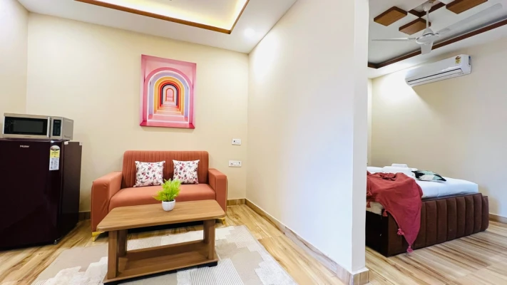 service apartment with kitchen in sector 38, gurugram - olive serviced apartment medanta medicity gurugram