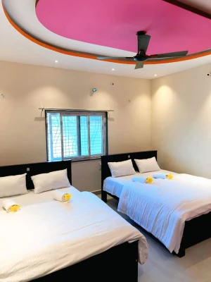 family hotel with pool in hampi road, hampi - nargila palace