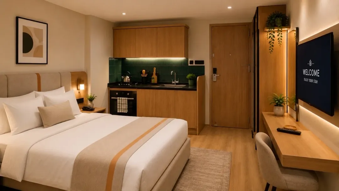 family hotel with pool in madhapur, hyderabad - z suites & studio