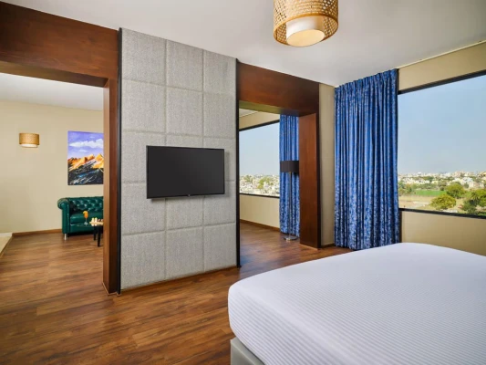 hotel with free parking in pipliyahana, indore - essentia luxury hotel indore