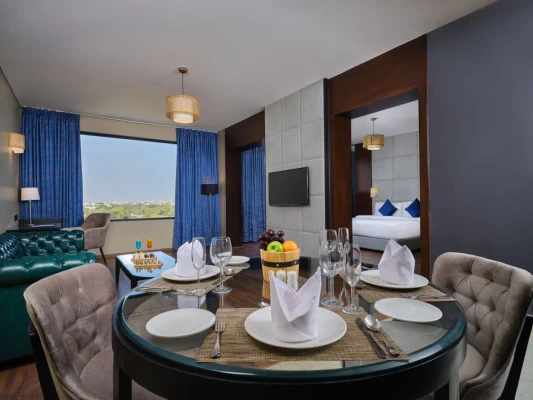 hotel with party hall in pipliyahana, indore - essentia luxury hotel indore