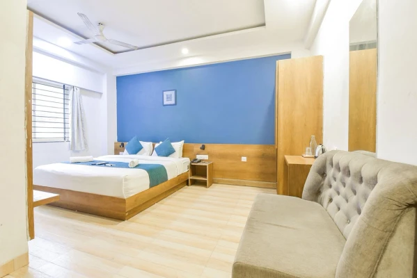 hotel with party hall in bangali square indore, indore - loto hotel bangali square