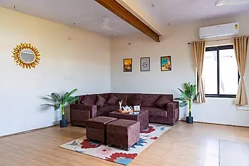 hotel with party hall in amer road, jaipur - alaya stays fable farms 4 bhk villa with private pool & gazebo