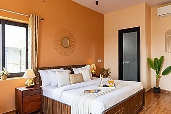 family hotel with pool in amer road, jaipur - alaya stays fable farms 4 bhk villa with private pool & gazebo
