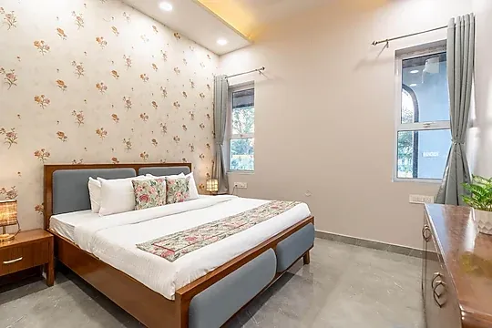amber tower, jaipur hotel booking - elivaas jamun farms 2bhk retreat with pvt pool garden & balcony jaipur