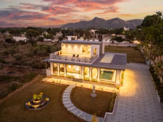 hotel with gym in amber tower, jaipur - elivaas jamun farms 2bhk retreat with pvt pool garden & balcony jaipur