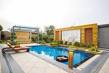 jacuzzi hotel in gunawata, jaipur - elivaas noah's ark 3 bhk villa with pvt pool, garden & gazebo