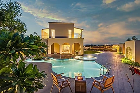 budget hotel in kukas, jaipur - elivaas villa fiorita 3 bhk villa with private pool