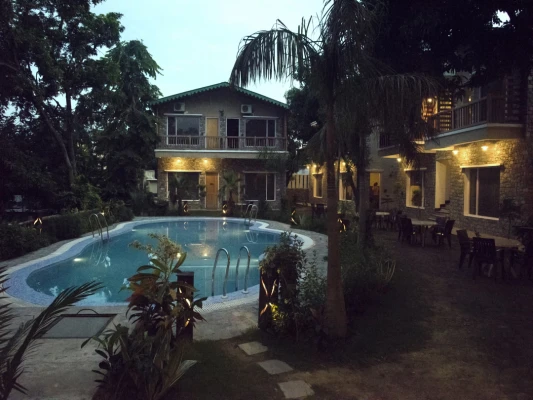 family hotel with pool in ramnagar, jim corbett - le reserve corbett