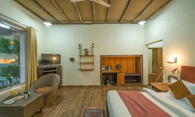 family hotel with pool in ramnagar, jim corbett - le reserve corbett