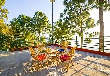 family hotel with pool in nahari, kasauli - alaya stays pine view cottage 3 bhk cottage with scenic garden