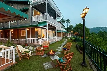 hotel with swimming pool in nahari, kasauli - elivaas goldencrest 6 bhk villa nestled in the hillside of kasauli