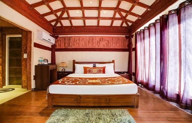 pure veg resort in assam trunk road, kaziranga - summit green village resort, kaziranga