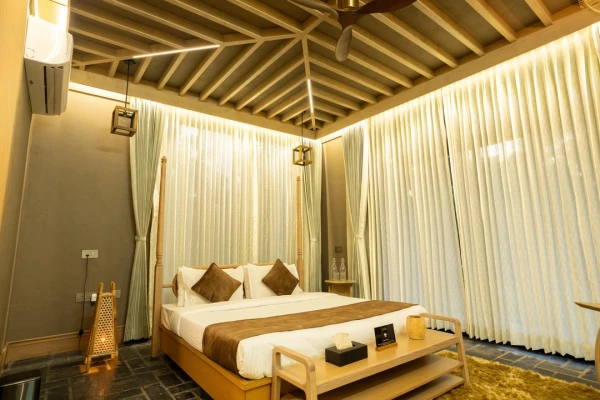 hotel with free parking in gauribidanuru, kolar - elivaas prive tapovana aroha pet-friendly 3-bhk with swimming pool
