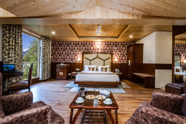 family hotel with pool in naggar road, manali - dls la serene valley