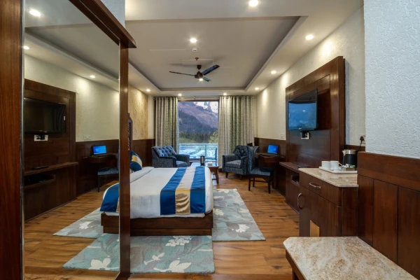 family hotel with pool in naggar road, manali - dls la serene valley