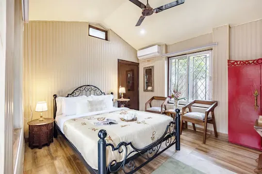 hotel with gym in kempty, mussoorie - elivaas zephyr classic cottage with pool mussorie