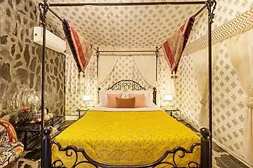 hotel room booking in bhediyana, mussoorie - elivaas zephyr classic tent hillview haven with pool, gym & restaurant