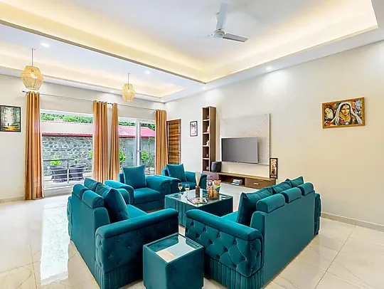 hotel in bhimtal, nainital for couples - alaya stays avasa 3 bhk with lush garden & gazebo