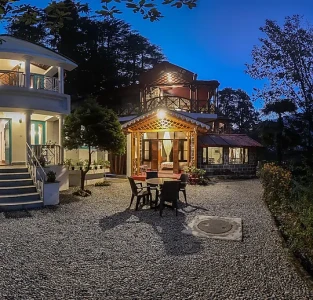 hotel with party hall in ayarpatta, nainital - alaya stays by elivaas the hive cottage nainital