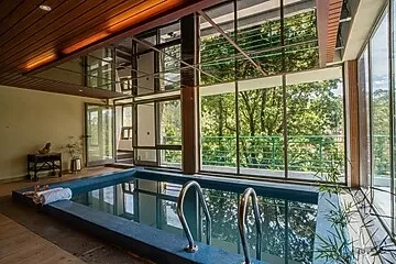budget hotel in sukha, nainital - elivaas blushing pines stunning 3-bhk hillside getaway with attic & indoor pool