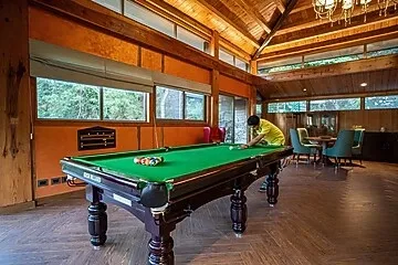 sukha, nainital hotel booking - elivaas blushing pines stunning 3-bhk hillside getaway with attic & indoor pool