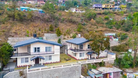 hotel room booking in bhowali, nainital - elivaas twin chalets 4 bhk escape with valley facing law & terrace