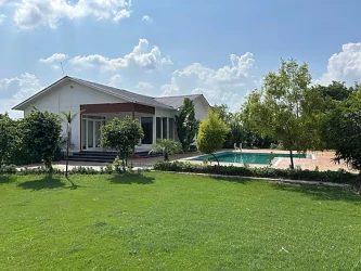 hotel with gym in sector 150, noida - gobravo 16 3bhk farm with pool and garden