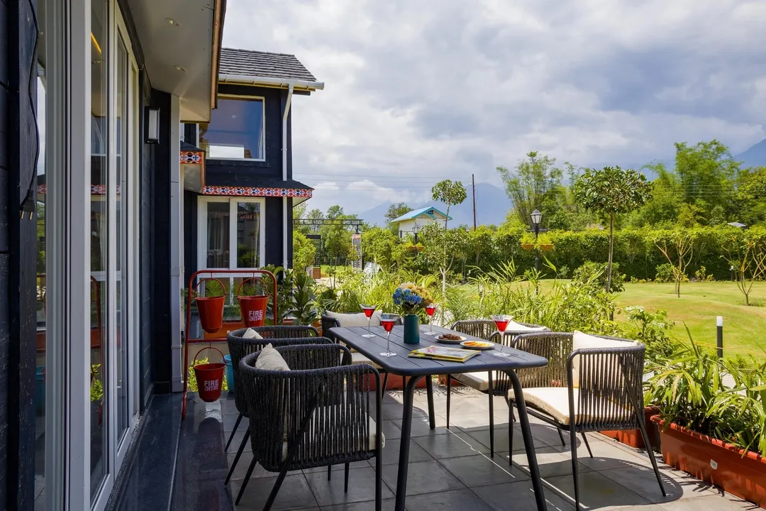 hotel with swimming pool in gopalpur, palampur - elivaas esh birch 4 bhk villa palampur