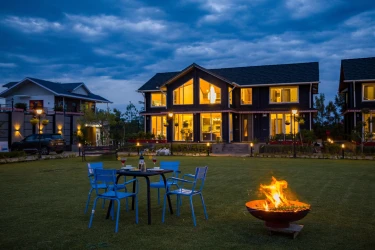 hotel with meeting room in gopalpur, palampur - elivaas esh birch 4 bhk villa palampur