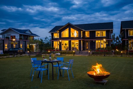 hotel with meeting room in gopalpur, palampur - elivaas esh birch 4 bhk villa palampur