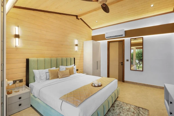 family hotel with pool in gopalpur, palampur - elivaas esh moss hilltop 2-bhk retreat with open air jacuzzi, pool & cosy lounge