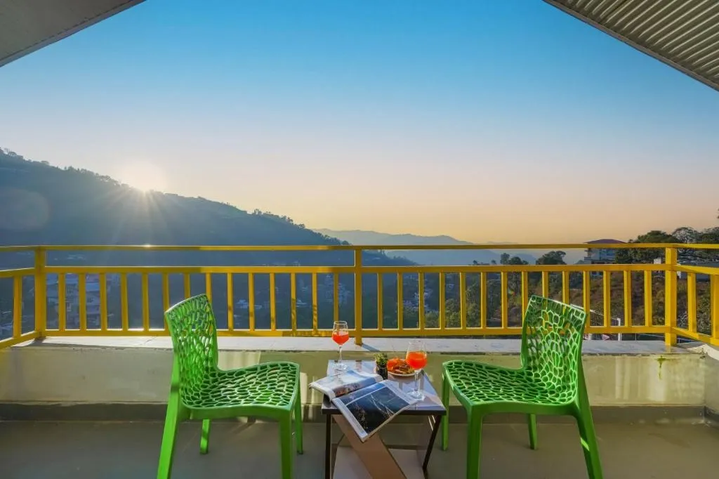 hotel with swimming pool in dharampur, solan - alaya stays hill shades 6 bhk villa with scenic hill views