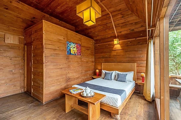 hotel with party hall in nagali, solan - alaya stays woodbine chalet 1 bedroom cottage with balcony shimla