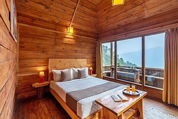 hotel with gym in nagali, solan - alaya stays woodbine chalet 1 bedroom cottage with balcony shimla