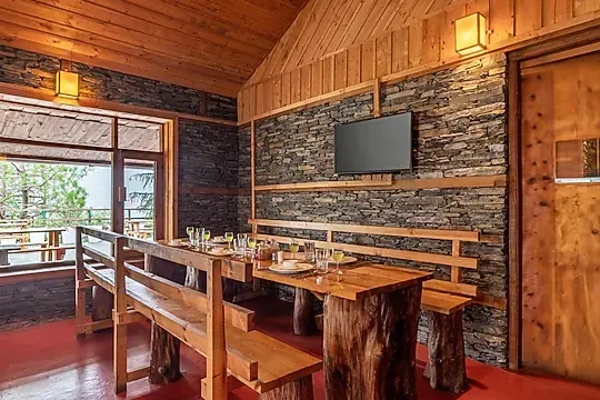 family hotel with pool in nagali, solan - alaya stays woodcrest chalet  duplex cottage with a loft shimla